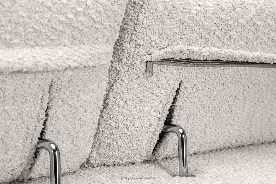 RATLO Ausklappbares Ecksofa mit Bettzeugcontainer braun links Bouclé braun - Foto 14