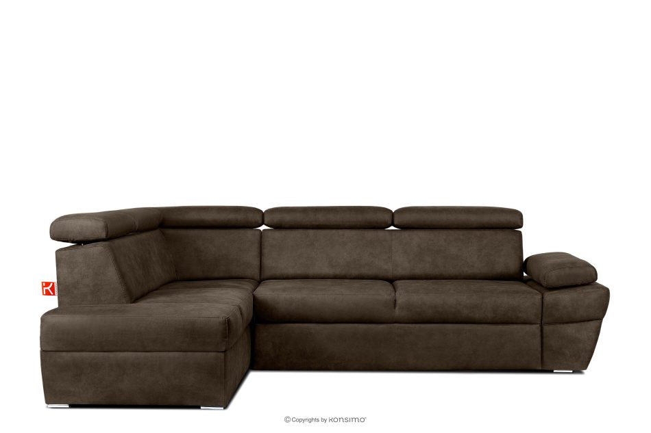 RATLO Ecksofa links mit Schlaffunktion in Leder-Optik in dunkelbraun Dunkelbraun - Foto 0
