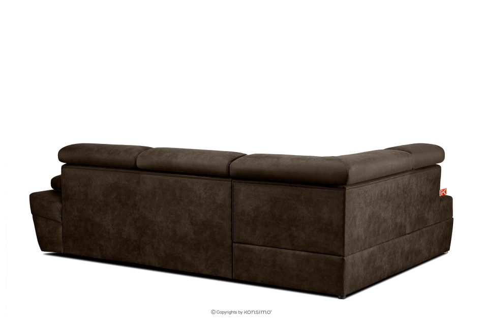 RATLO Ecksofa links mit Schlaffunktion in Leder-Optik in dunkelbraun Dunkelbraun - Foto 3