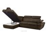 RATLO Ecksofa links mit Schlaffunktion in Leder-Optik in dunkelbraun Dunkelbraun - Foto 5