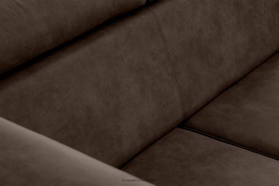 RATLO Ecksofa links mit Schlaffunktion in Leder-Optik in dunkelbraun Dunkelbraun - Foto 12
