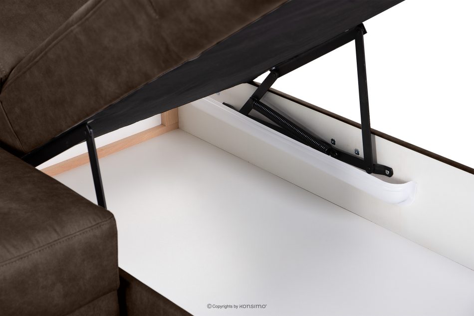 RATLO Ecksofa links mit Schlaffunktion in Leder-Optik in dunkelbraun Dunkelbraun - Foto 14