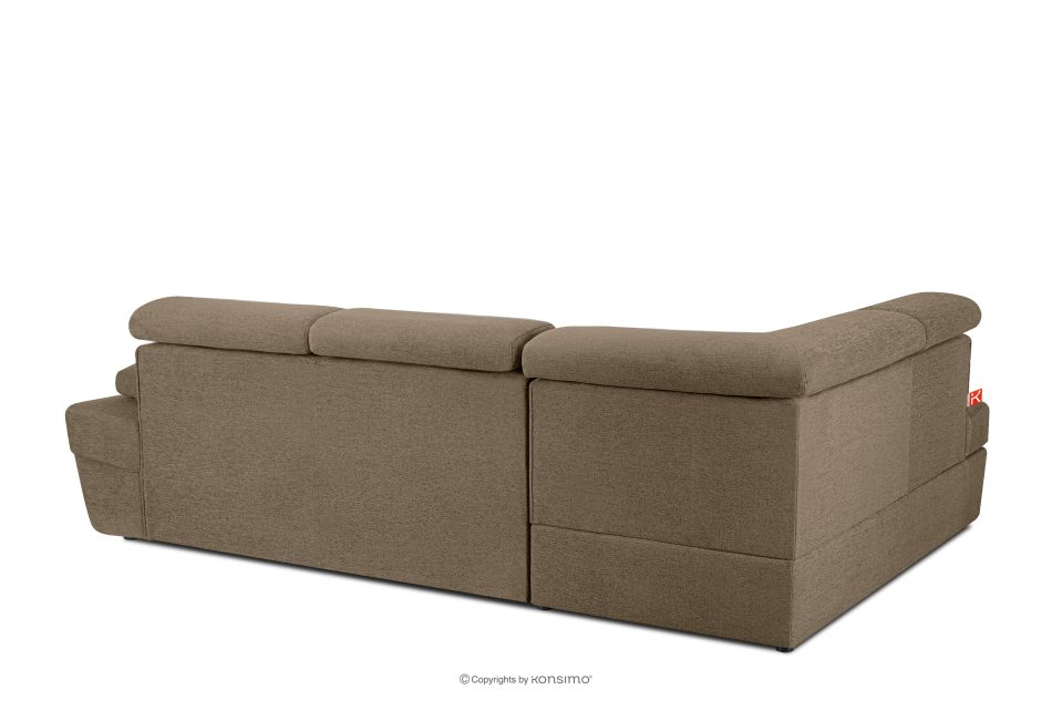 RATLO Ecksofa links mit Schlaffunktion und Bettzeugcontainer in hellbraun hellbraun - Foto 4