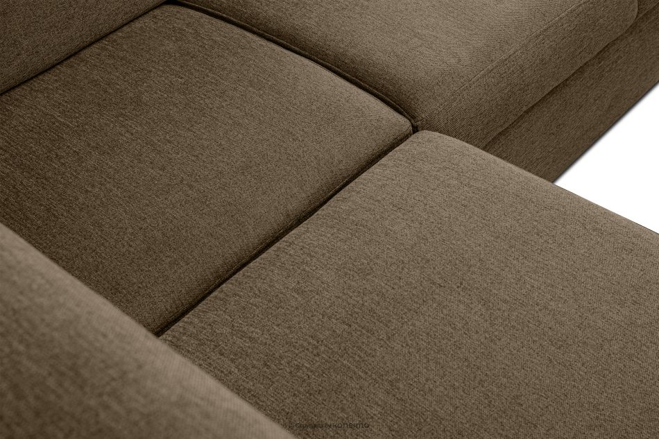 RATLO Ecksofa links mit Schlaffunktion und Bettzeugcontainer in hellbraun hellbraun - Foto 13