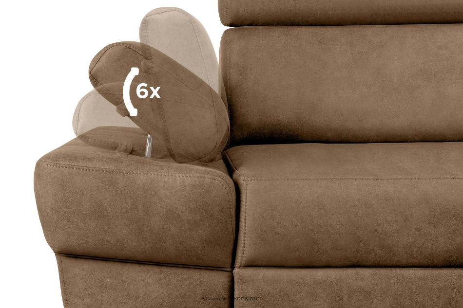 RATLO Ecksofa links mit Schlaffunktion in Leder-Optik in cappuccinobraun cappuccino - Foto 6