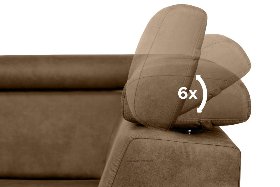 RATLO Ecksofa links mit Schlaffunktion in Leder-Optik in cappuccinobraun cappuccino - Foto 7