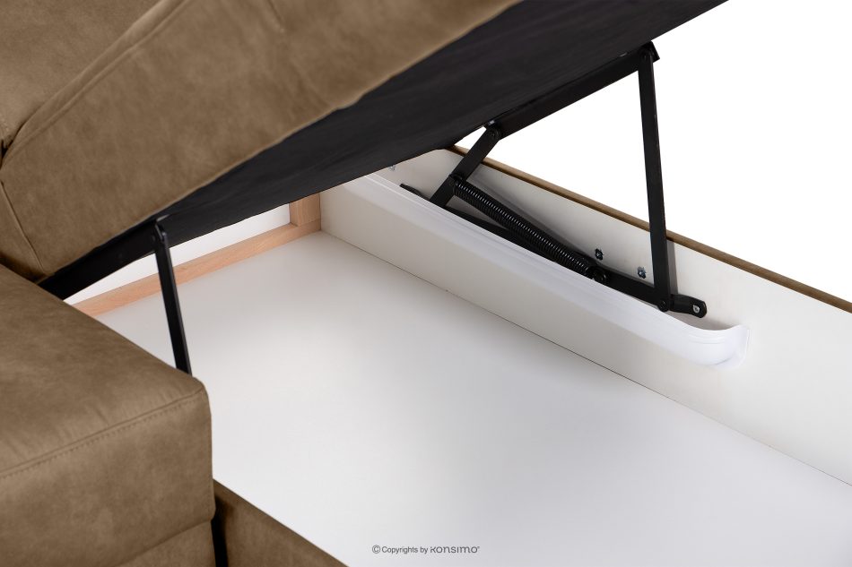 RATLO Ecksofa links mit Schlaffunktion in Leder-Optik in cappuccinobraun cappuccino - Foto 14