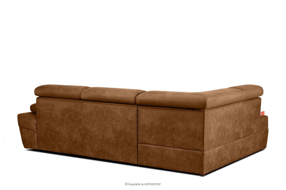 RATLO Ecksofa links mit Schlaffunktion in Leder-Optik in rostbraun rost - Foto 3