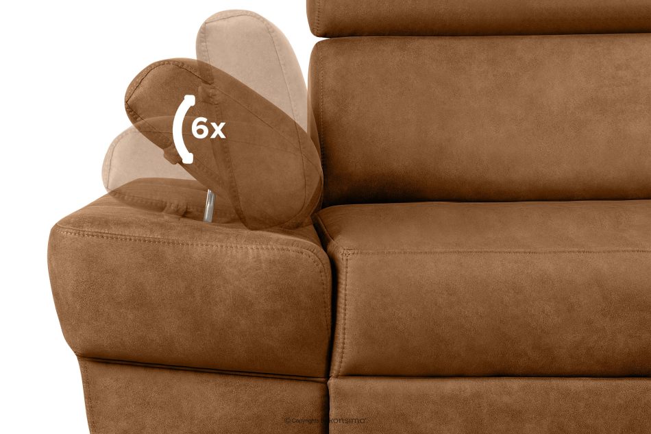 RATLO Ecksofa links mit Schlaffunktion in Leder-Optik in rostbraun rost - Foto 6