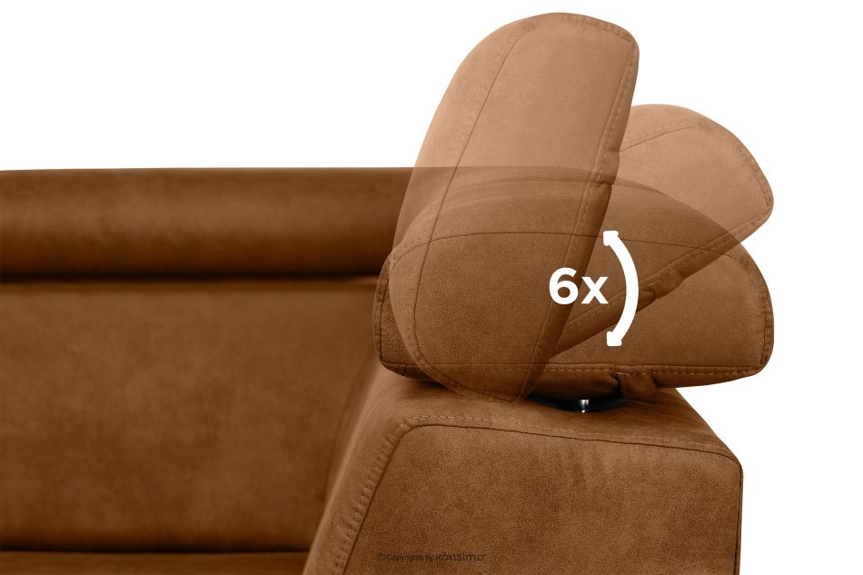 RATLO Ecksofa links mit Schlaffunktion in Leder-Optik in rostbraun rost - Foto 7