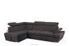 RATLO Ecksofa links mit Schlaffunktion und Bettzeugcontainer in marineblau/braun marineblau/braun - Foto 3
