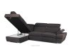 RATLO Ecksofa links mit Schlaffunktion und Bettzeugcontainer in marineblau/braun marineblau/braun - Foto 4