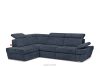 RATLO Ausklappbares Ecksofa mit Bettzeugcontainer navy blau links marineblau - Foto 3
