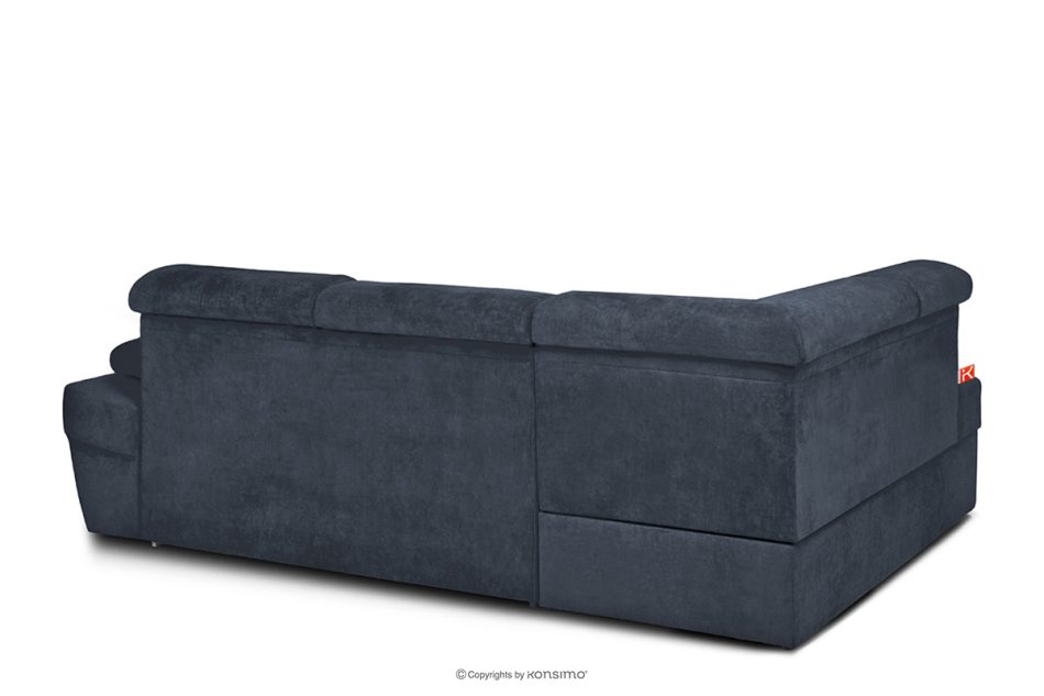 RATLO Ausklappbares Ecksofa mit Bettzeugcontainer navy blau links marineblau - Foto 6