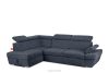 RATLO Ecksofa links mit Schlaffunktion und Bettzeugcontainer in dunkelblau dunkelblau - Foto 3
