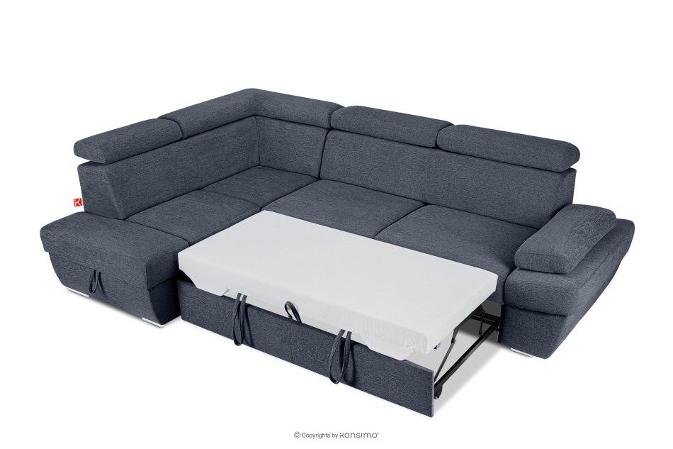 RATLO Ecksofa links mit Schlaffunktion und Bettzeugcontainer in dunkelblau dunkelblau - Foto 5