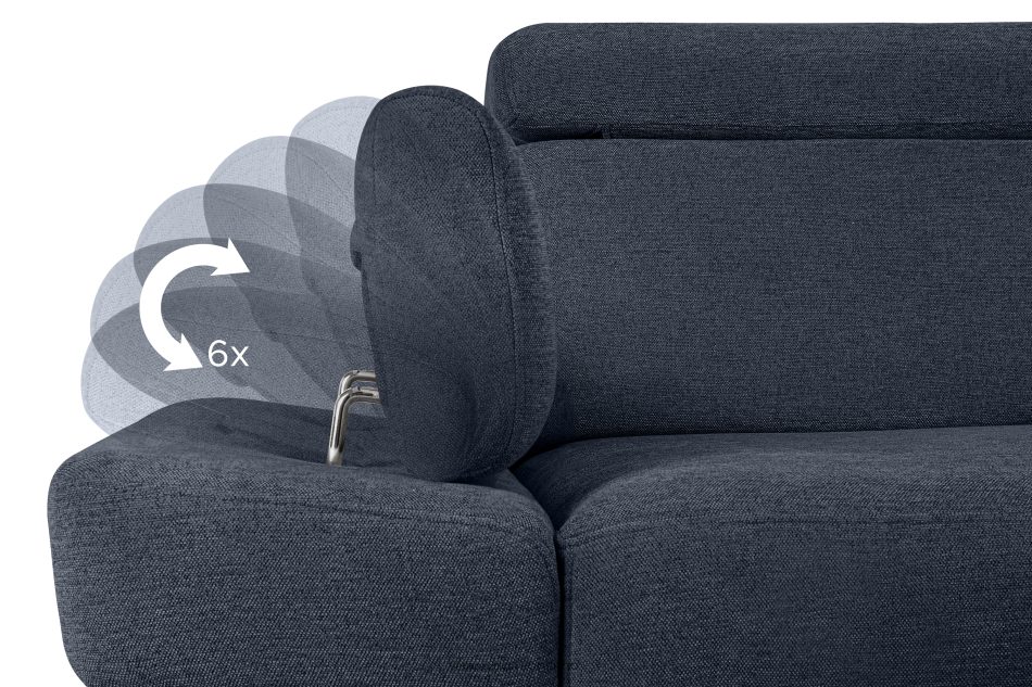 RATLO Ecksofa links mit Schlaffunktion und Bettzeugcontainer in dunkelblau dunkelblau - Foto 8