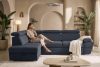 RATLO Ecksofa links mit Schlaffunktion und Bettzeugcontainer in dunkelblau dunkelblau - Foto 16