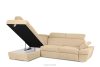 RATLO Ecksofa links mit Schlaffunktion und Bettzeugcontainer in ecrufarben ecru - Foto 4