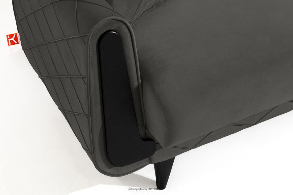 GUSTAVO III Sofabett Velours elegant anthrazit anthrazit - Foto 9