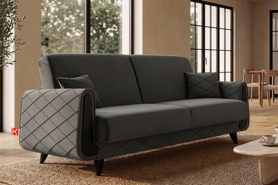 GUSTAVO III Sofabett Velours elegant anthrazit anthrazit - Foto 11