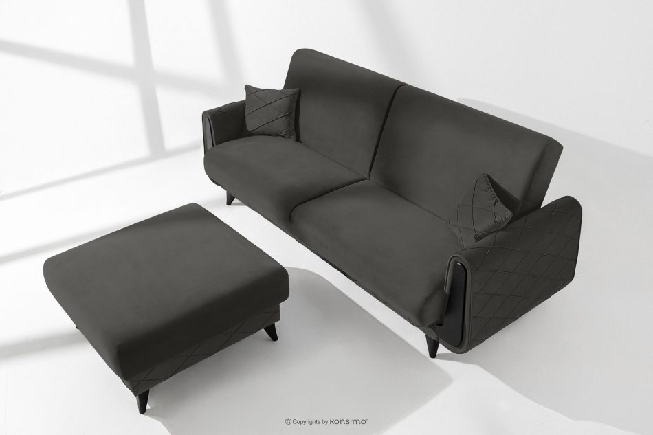 GUSTAVO III Sofabett Velours elegant anthrazit anthrazit - Foto 14
