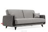 GUSTAVO III Dreisitzer-Sofa in Stoff Velours ausziehbar hellgrau hellgrau - Foto 3