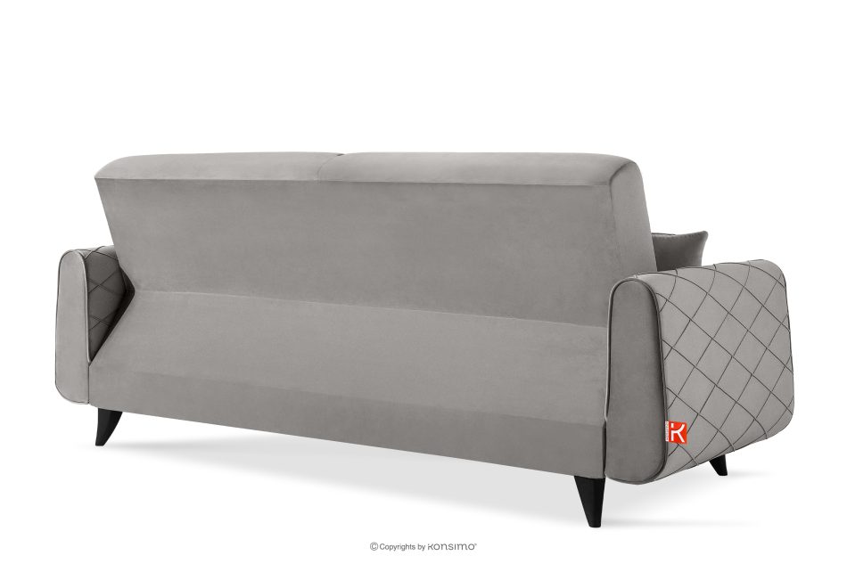 GUSTAVO III Dreisitzer-Sofa in Stoff Velours ausziehbar hellgrau hellgrau - Foto 3