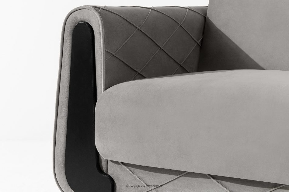 GUSTAVO III Dreisitzer-Sofa in Stoff Velours ausziehbar hellgrau hellgrau - Foto 5