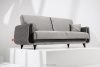 GUSTAVO III Dreisitzer-Sofa in Stoff Velours ausziehbar hellgrau hellgrau - Foto 2