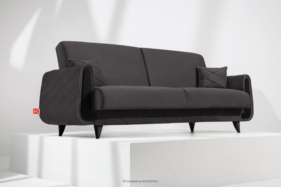 GUSTAVO III Dreisitzer-Sofa aus Velours graphit graphit - Foto 1