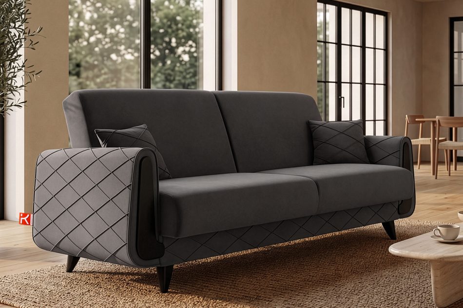 GUSTAVO III Dreisitzer-Sofa aus Velours graphit graphit - Foto 11