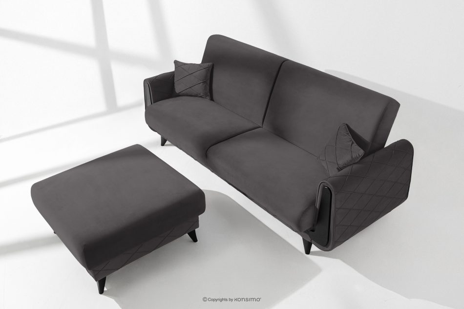 GUSTAVO III Dreisitzer-Sofa aus Velours graphit graphit - Foto 14