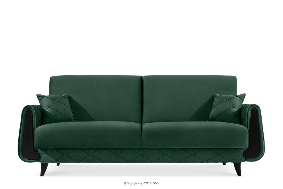 GUSTAVO III Schlafsofa eleganter Velours dunkelgrün Dunkelgrün - Foto 0
