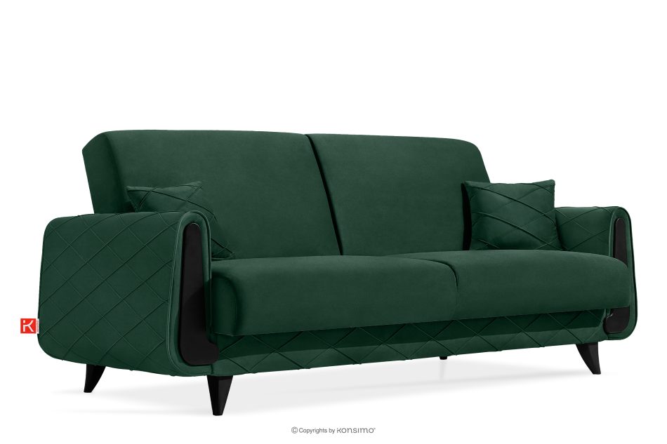 GUSTAVO III Schlafsofa eleganter Velours dunkelgrün Dunkelgrün - Foto 2