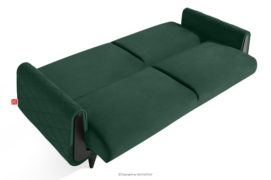GUSTAVO III Schlafsofa eleganter Velours dunkelgrün Dunkelgrün - Foto 4