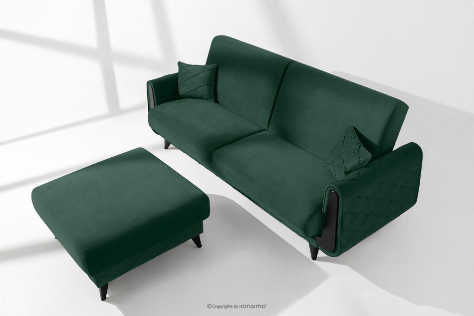 GUSTAVO III Schlafsofa eleganter Velours dunkelgrün Dunkelgrün - Foto 14