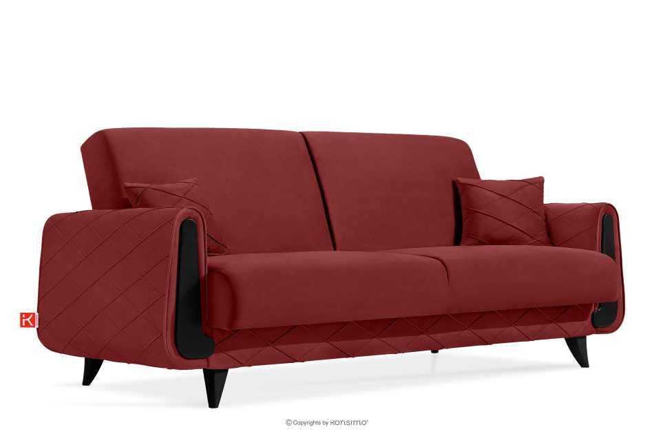 GUSTAVO III Dreisitzer-Sofa in Stoff Velours ausziehbar kastanienbraun kastanienbraun - Foto 2
