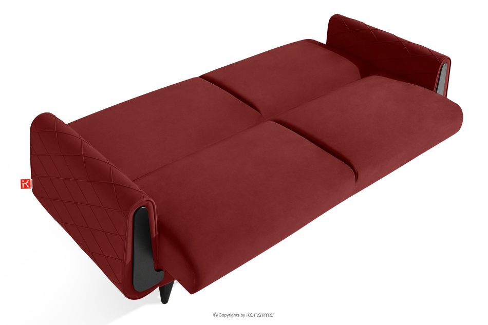 GUSTAVO III Dreisitzer-Sofa in Stoff Velours ausziehbar kastanienbraun kastanienbraun - Foto 4