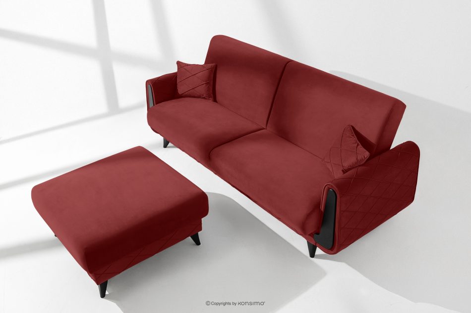 GUSTAVO III Dreisitzer-Sofa in Stoff Velours ausziehbar kastanienbraun kastanienbraun - Foto 14