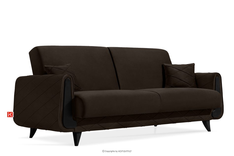 GUSTAVO III Schlafsofa eleganter Velours braun braun - Foto 2