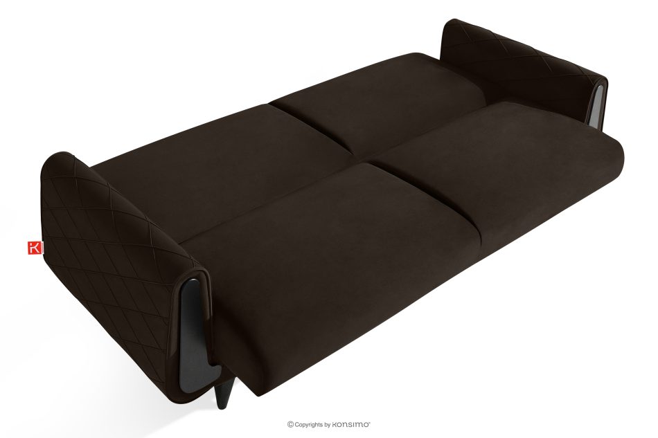 GUSTAVO III Schlafsofa eleganter Velours braun braun - Foto 4