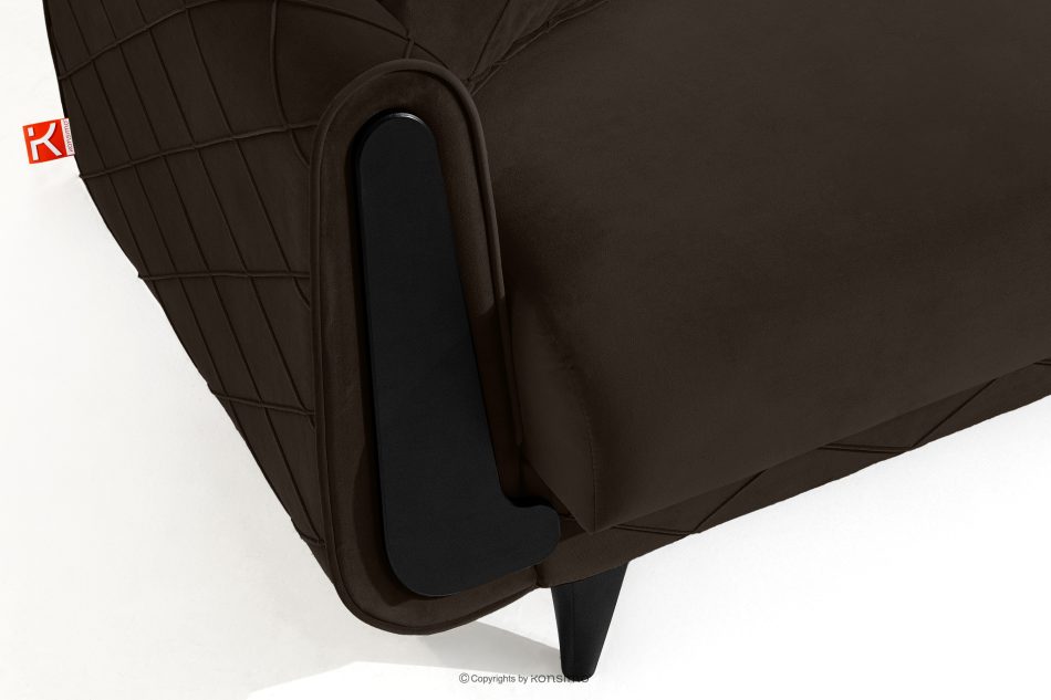 GUSTAVO III Schlafsofa eleganter Velours braun braun - Foto 9