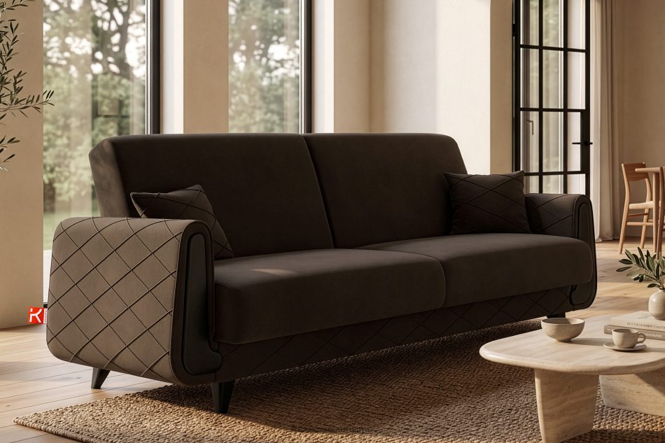 GUSTAVO III Schlafsofa eleganter Velours braun braun - Foto 11