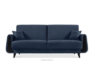GUSTAVO III, https://konsimo.de/kollektion/gustavo-iii/ Dreisitzer-Sofa in Stoff Velours ausziehbar navy blau marineblau - Foto