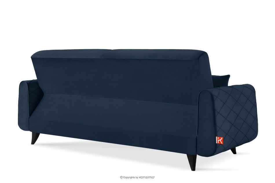 GUSTAVO III Dreisitzer-Sofa in Stoff Velours ausziehbar navy blau marineblau - Foto 3