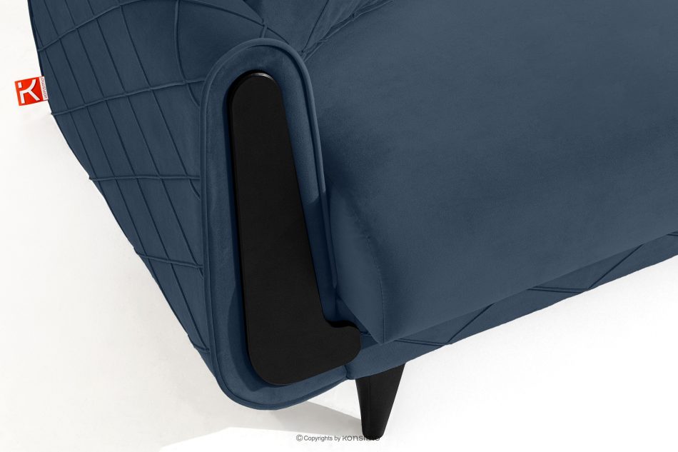 GUSTAVO III Dreisitzer-Sofa in Stoff Velours ausziehbar navy blau marineblau - Foto 9