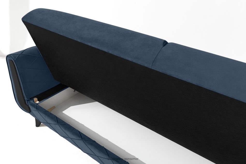 GUSTAVO III Dreisitzer-Sofa in Stoff Velours ausziehbar navy blau marineblau - Foto 10