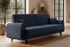 GUSTAVO III Dreisitzer-Sofa in Stoff Velours ausziehbar navy blau marineblau - Foto 12