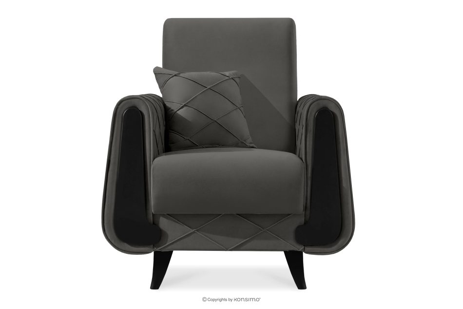 GUSTAVO III Velours Sessel elegant anthrazit anthrazit - Foto 0